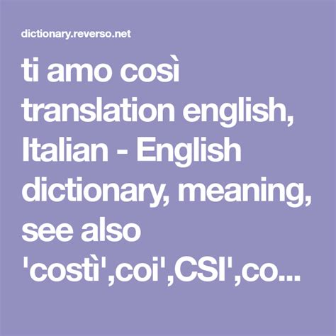 cosi translation to english